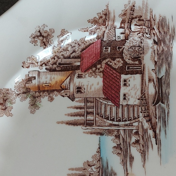 Johnson Bros The Old Mill Oval Serving Platter Plate Hand Painted Glossy Finish - Picture 4 of 7